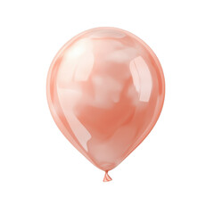 top view round balloon, pastel coral, transparent background
