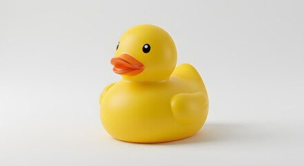 Playful Rubber Duck with Orange Beak and Black Eyes Front View (1)