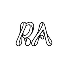 RA monogram logo design letter text name symbol monochrome logotype alphabet character simple logo