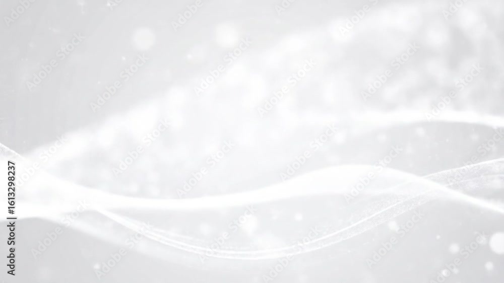 Poster abstract white wave background with glowing particles soft light presentation and motion elegant des