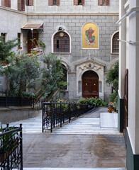 "istanbul, turkey 26.07.2025: A photograph of the Santa Maria Draperis Latin Catholic Church located on Istiklal Street in the Beyoğlu district of Istanbul. newest."