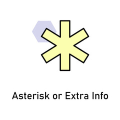 Obraz premium Asterisk Icon – Extra Info, Important Note, Details, Highlight, Footnote, Emphasis, Symbol, Special Mark, Alert, Attention