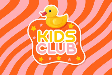 Vector cartoon image of signboard for children's areas or children's rooms. Concept of entertainment and games for children. Element for your design