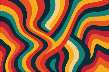 Colorful and Abstract Wavy Patterns Modern and Retro Designs