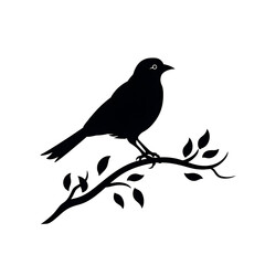 Fototapeta premium a bird on a branch silhouette