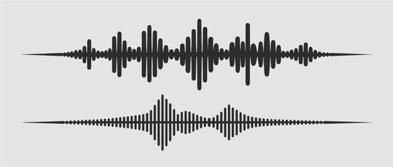 Dark gray silhouette of two equalizers on a light background. Vector graphics. EPS.