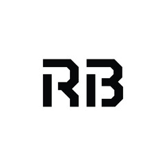 Fototapeta premium RB monogram logo design letter text name symbol monochrome logotype alphabet character simple logo