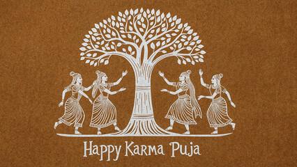 Karma Puja is a tribal harvest festival celebrated with devotion to the Karma tree, symbolizing prosperity, nature worship, and community bonding through rituals, dance, and folk traditions.
