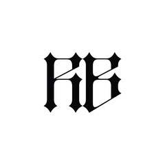 RB monogram logo design letter text name symbol monochrome logotype alphabet character simple logo