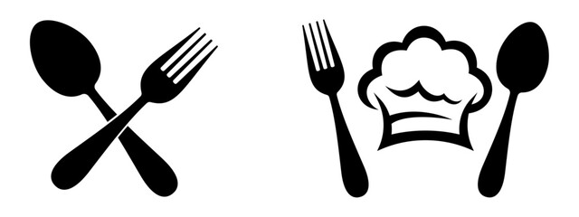 Vintage restaurant logo. fork and spoon logo. Food Menu Logo vector illustration.
