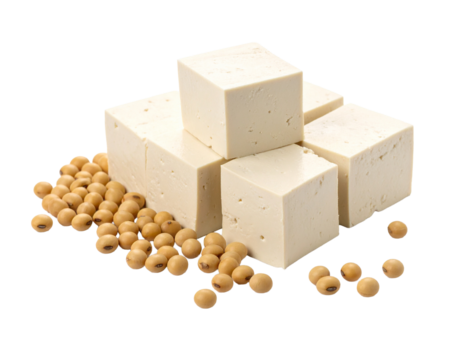 White tofu isolated on transparent background