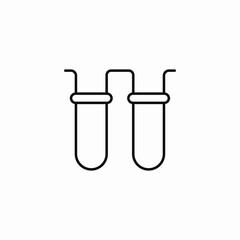 two test tubes icon sign vector