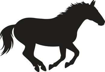 Running horse silhouette. Speed, motion, animal vector illustration isolate on white background