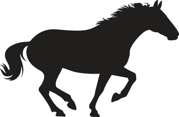 Running horse silhouette. Speed, motion, animal vector illustration isolate on white background