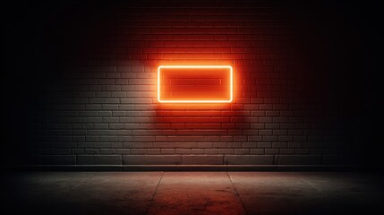 Vintage neon sign glowing at night on a brick wall, creating a retro urban atmosphere