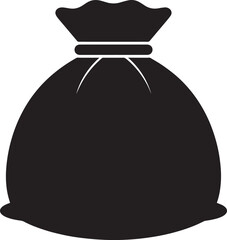 Santa Claus Gift Bag Silhouette in Black | Christmas Sack Illustration