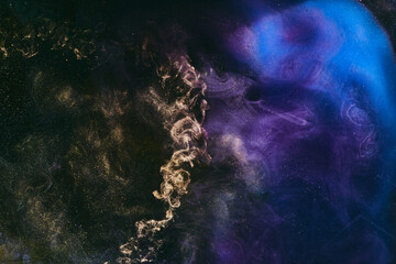 Abstract background. Dark blue cosmic sky, outer space