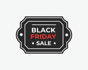 Black Friday sale words are displayed within a black and white decorative badge
