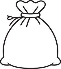Santa Claus Gift Bag Silhouette in Black | Christmas Sack Illustration