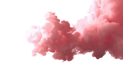 Fototapeta premium Abstract view of pink smoke isolated on white background