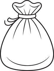 Santa Claus Gift Bag Silhouette in Black | Christmas Sack Illustration