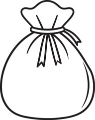 Santa Claus Gift Bag Silhouette in Black | Christmas Sack Illustration