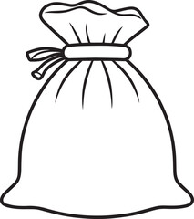 Santa Claus Gift Bag Silhouette in Black | Christmas Sack Illustration