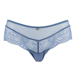 Petite culotte bleue dentelle ajourée et broderie sexy