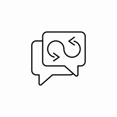 Fototapeta premium chat sync arrows icon sign vector