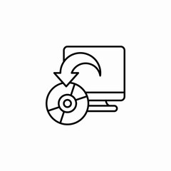 computer cd transfer icon sign vector