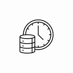 database time clock icon sign vector