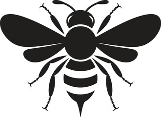 Bee Icon Silhouette - Insect Nature Symbol Vector Graphic
