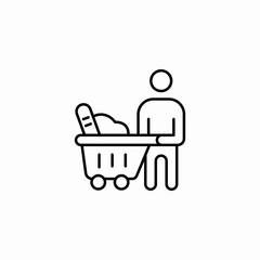 shopping cart person icon sign vector