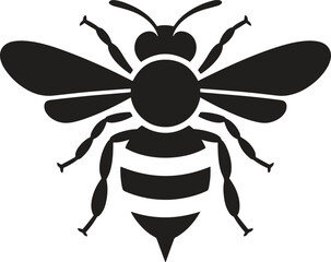Bee Icon Silhouette - Insect Nature Symbol Vector Graphic
