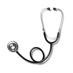 Stethoscope used for medical diagnosis and auscultation on white background