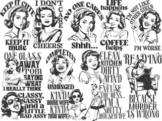 50s Retro Housewife Bundle - Funny Sassy Retro Housewife Design