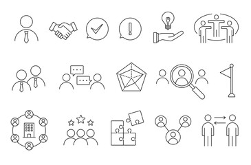 チームワーク　イラストアイコン　セット