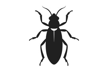 Black silhouette of an insect on a white background