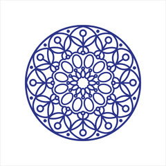 Elegant black mandala icon design with geometric patterns