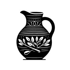 Decorative Floral Jug Vector Illustration