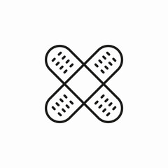adhesive bandages crossed icon sign vector