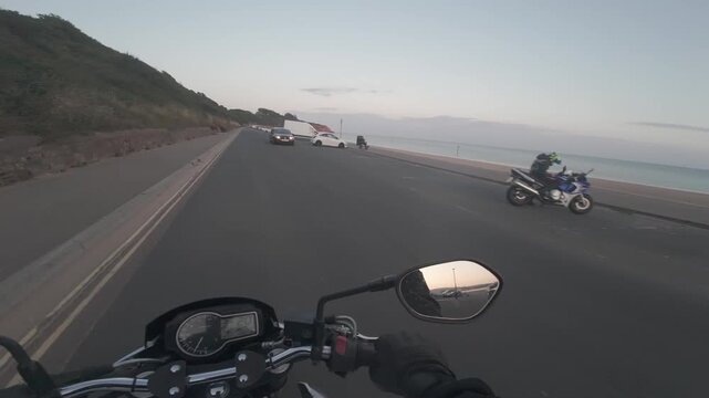 Motorbike Riding at Sunset on the Beach
