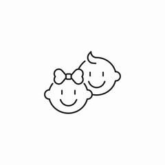 boy girl babies icon sign vector