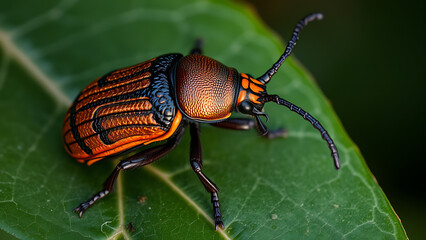 Fototapeta premium colorado potato beetle on leaf