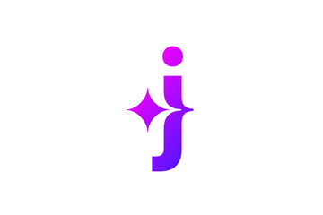 Letter J with sparkle logo icon design template elements