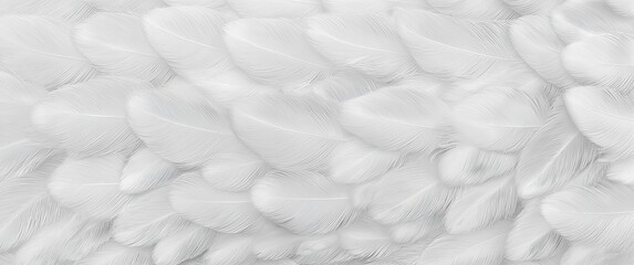 Fototapeta premium Generative AI, White Feather Texture Background