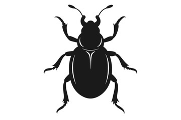 Black silhouette of a detailed beetle insect