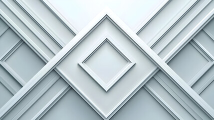 Geometric wall panel design with intersecting, light gray, diamond and square frames