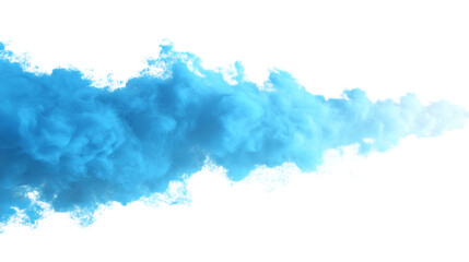 Fototapeta premium vibrant stream of blue smoke isolated on white background