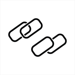 Minimal black silhouette link icon for digital and user interface designs, includes chain, hyperlink, and network connection symbols for web, apps